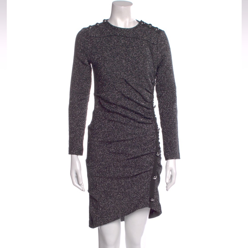 Veronica Beard asymmetrical tweed long sleeve dress